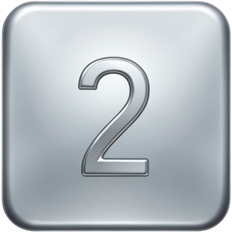 Make a square icon for a paid subscription, silver, and the number 2. emoji