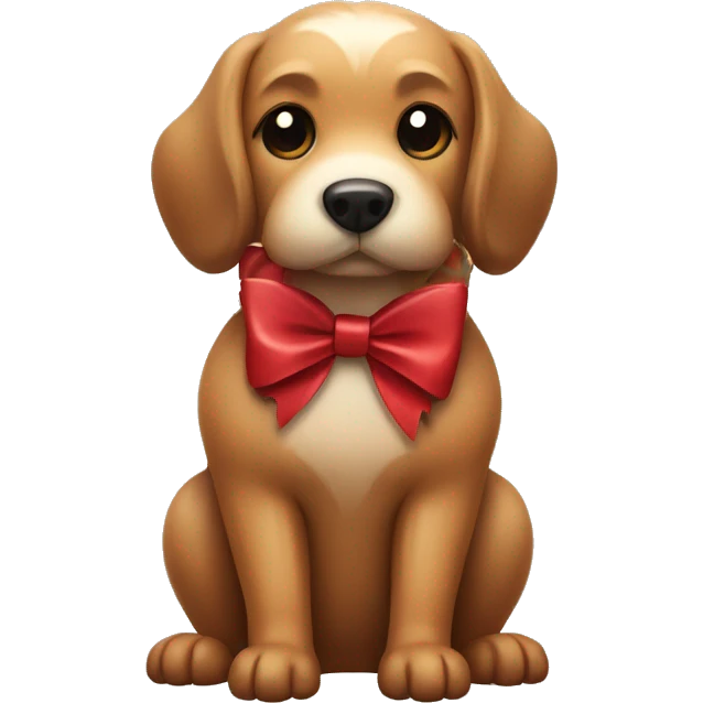 a dog of the Beaver breed with christmas bow emoji
