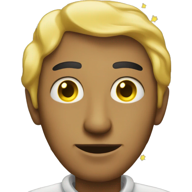 man with yellow skin with stars in eyes emoji