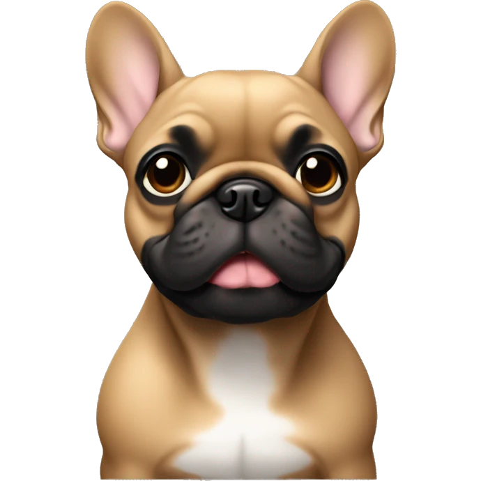 Dark solid fawn frenchie emoji