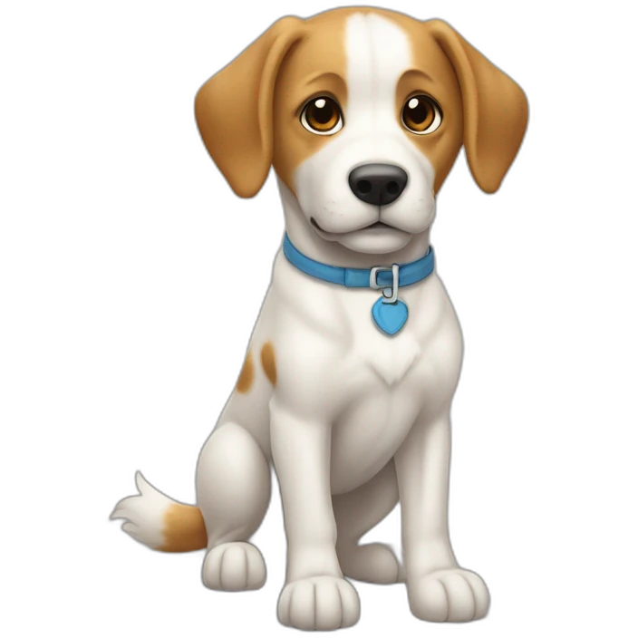 un chien qu et debout sur une patte emoji