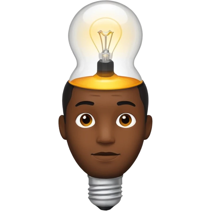 Black male head shaped like lightbulb  emoji