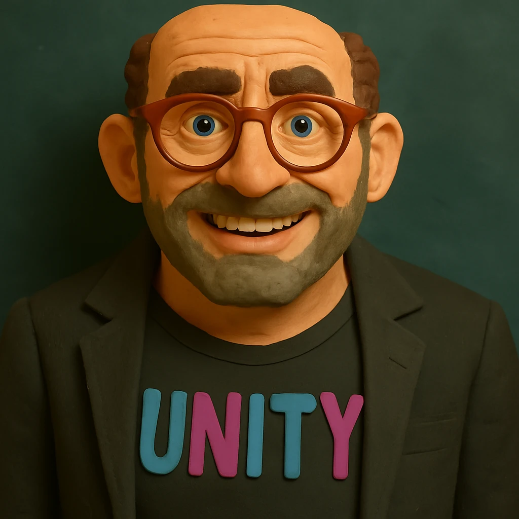 vergrößere die Stirn und mache das Gesicht etwas schmaler, behalte den claymation style portrait inspired by Gerard Butler bei emoji