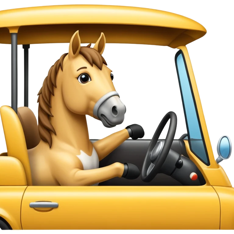 horse driving a car  emoji