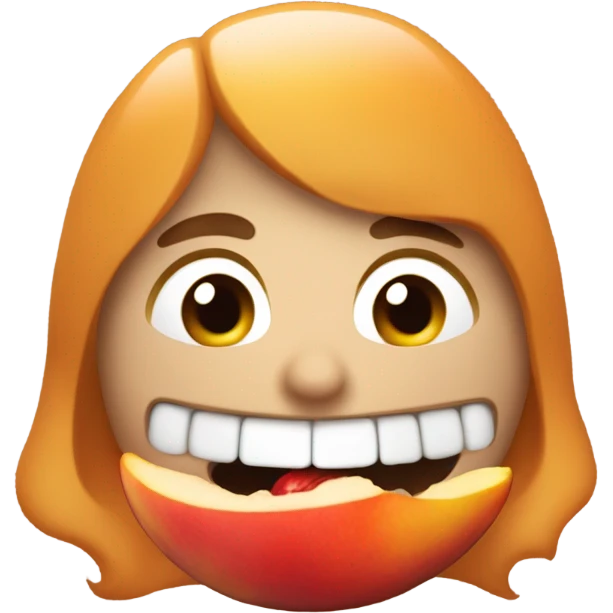 Eating brown stuff from peach emoji