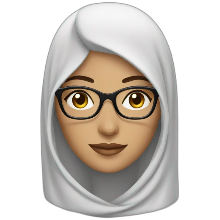 beautiful arab woman with glasses and smooth hair emoji