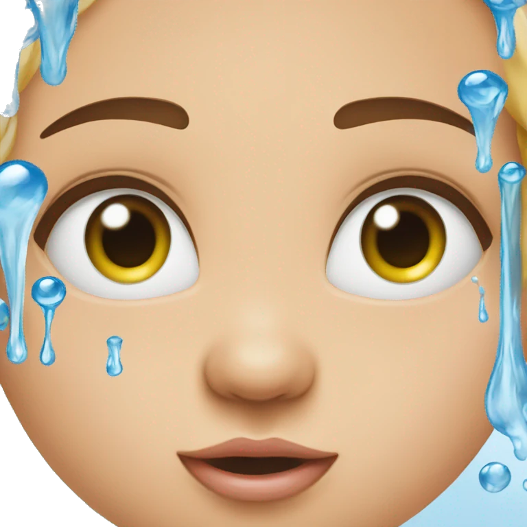 water coming from eyes of NEW BORN baby emoji