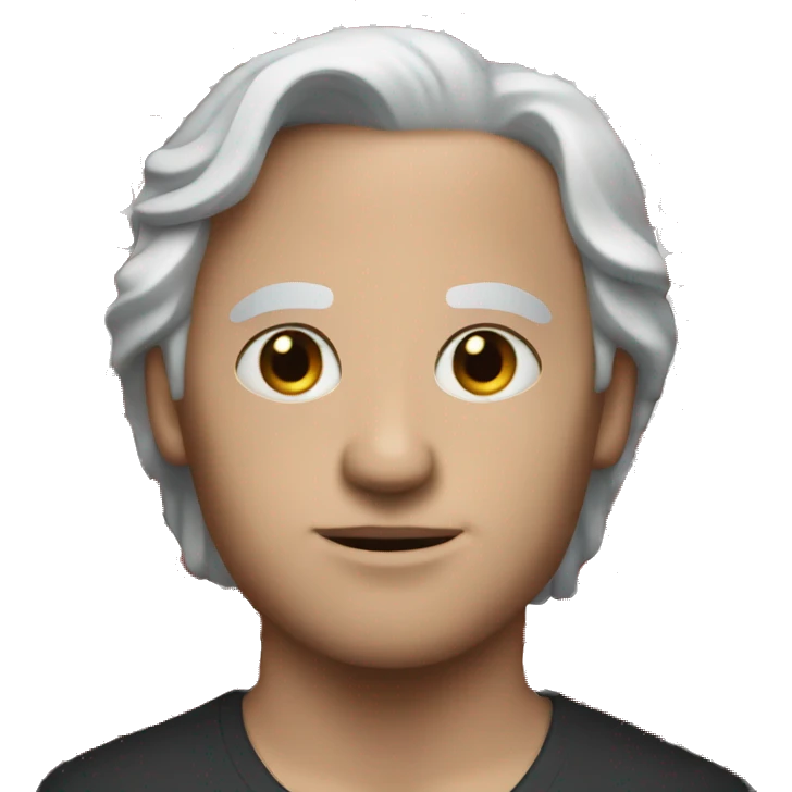 blind white man with black hair hands together red beads emoji
