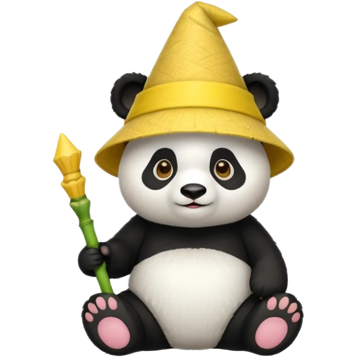 panda with yellow conical hat emoji
