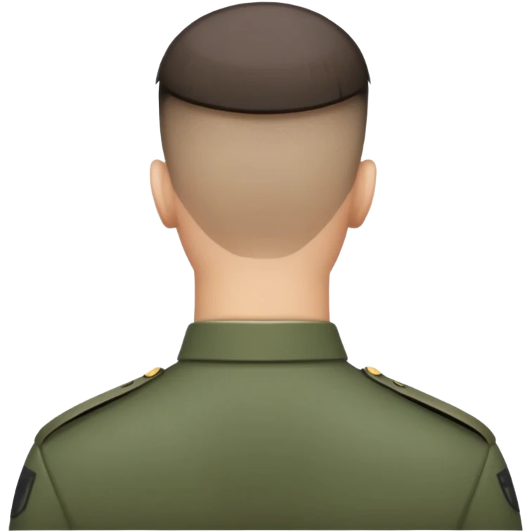 back of a soldier's head with military haircut, showing short hair and neck emoji