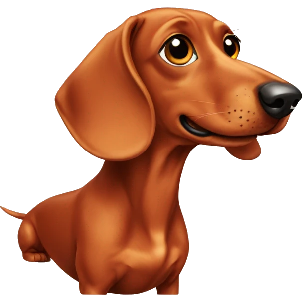 Red dachshund emoji