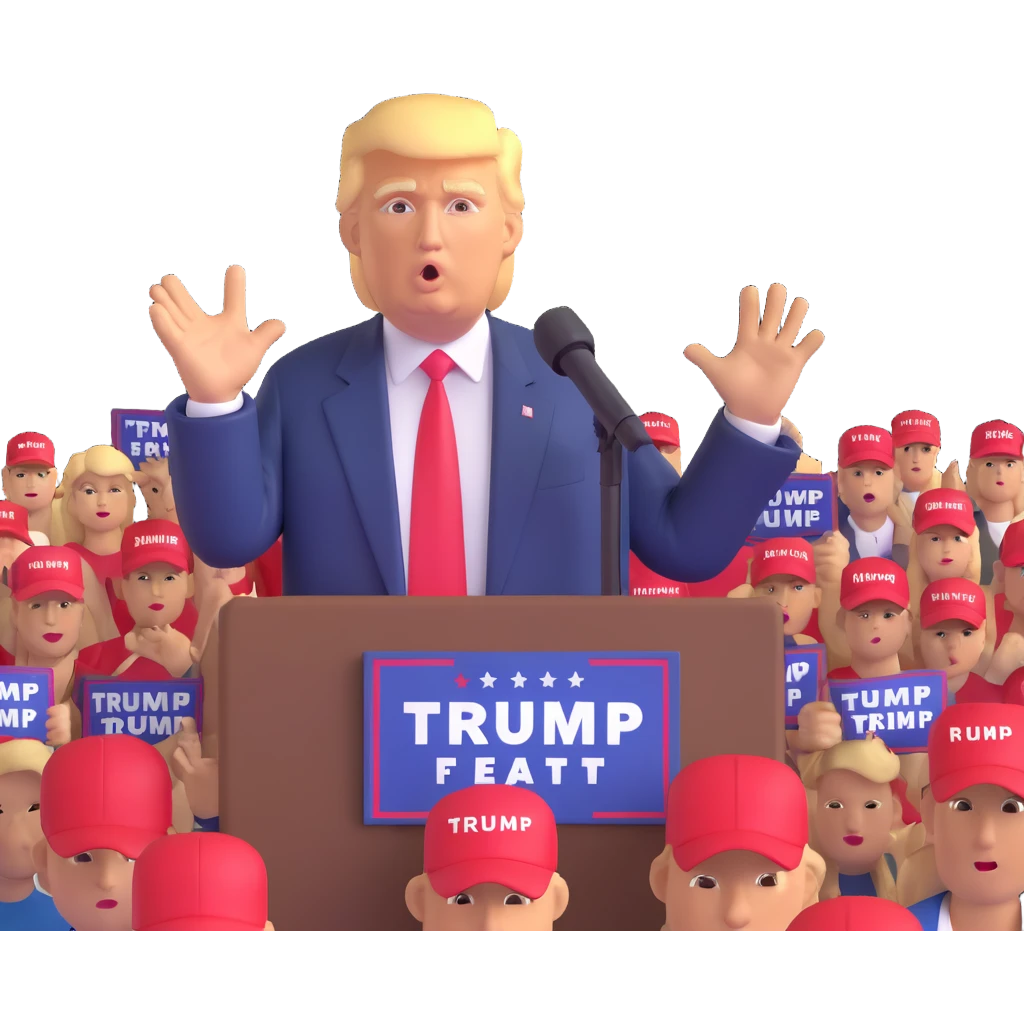 Donald Trump speaking at a rally emoji