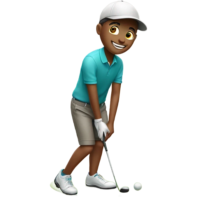 smiling boy golfing emoji