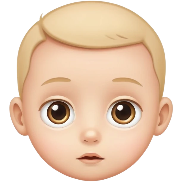 flat baby face with big eyes emoji