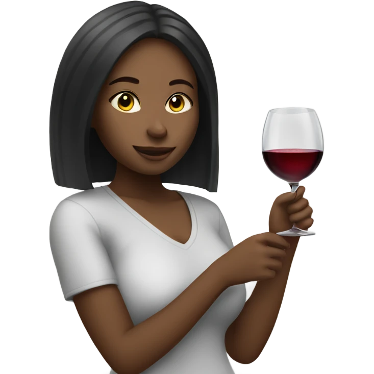 relaxed girl with wine glass emoji