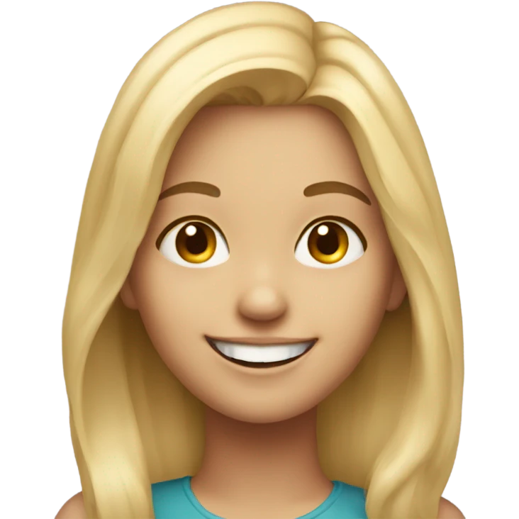 smiling blonde girl portrait emoji