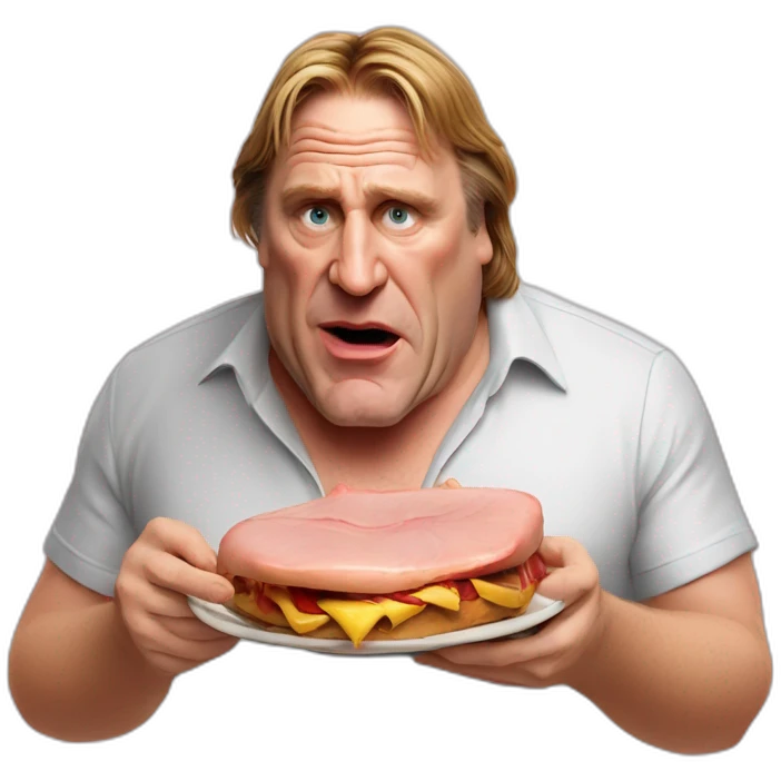 gérard depardieu Eating pig emoji