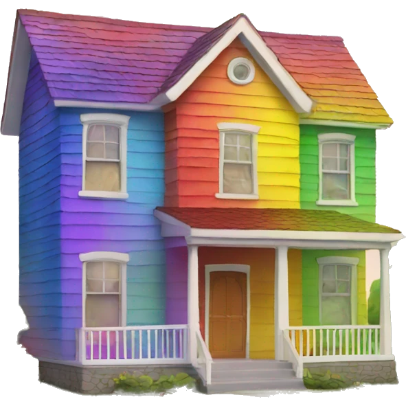 rainbow house  emoji