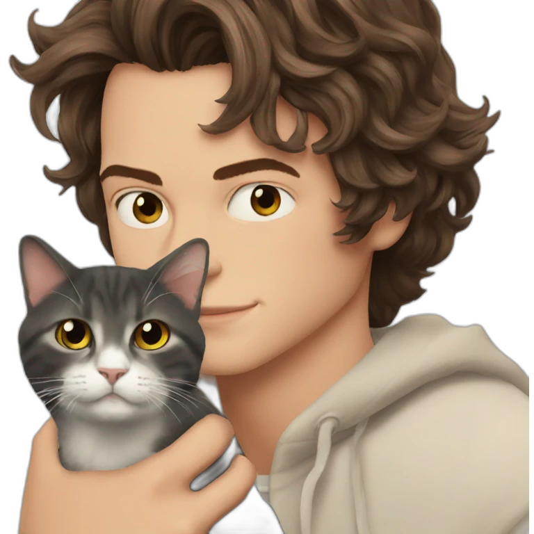 Harry Styles with a cat emoji
