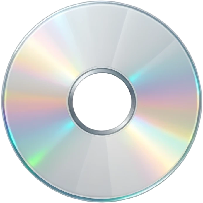 белый светящийся CD-диск, no background emoji