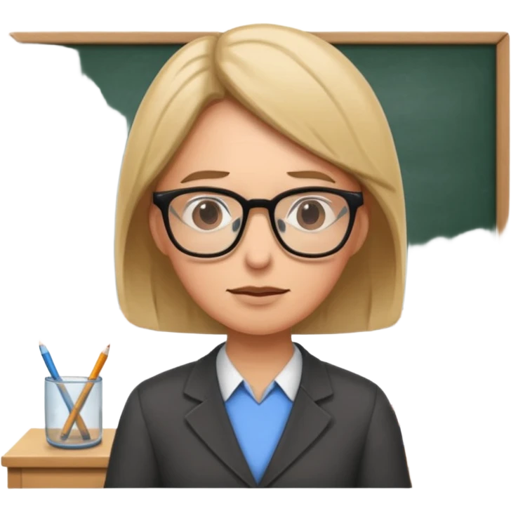 exhausted teacher in a bustling classroom emoji
