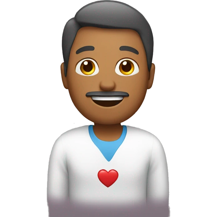 Man with good heart health emoji