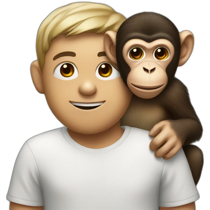 a monkey on a mans shoulder emoji