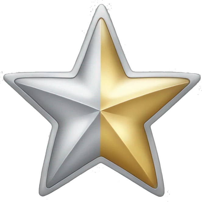 Silver star like the apple gold star just silver coloured instead  emoji