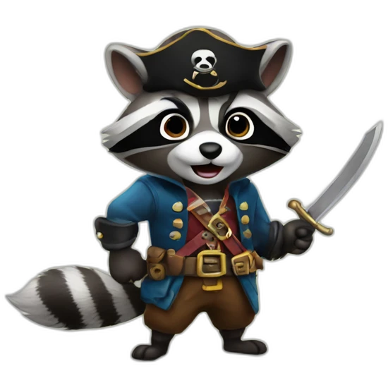 Raccoon pirate emoji
