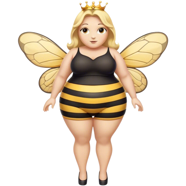 Full Body  plus size Queen bee woman with  blonde hair and big nose emoji