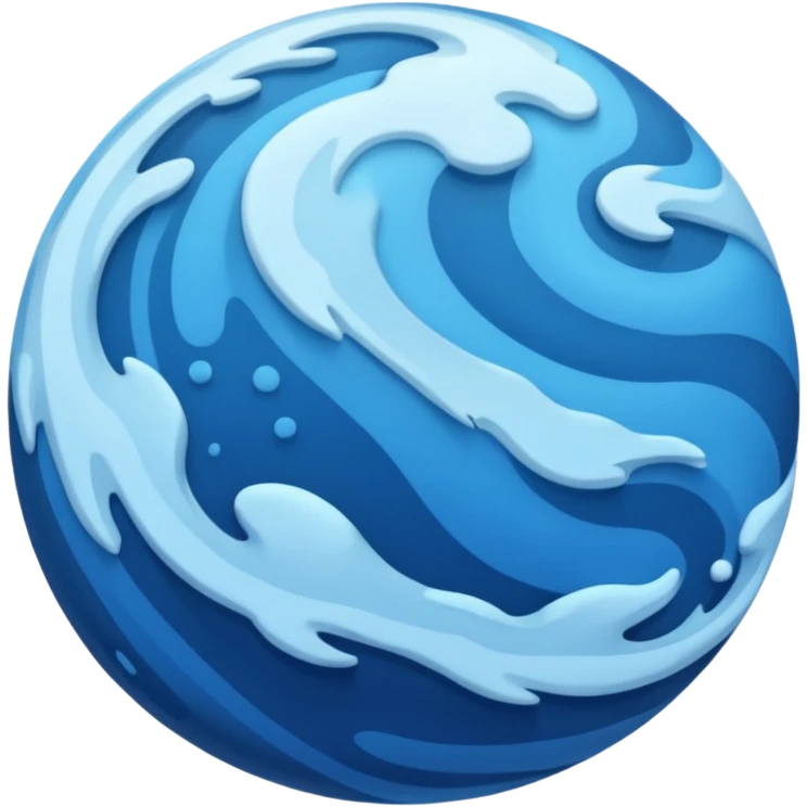 Can you make me an emoji of a blue planet? Without a face, an actual planet. I like messy irregular and not equal small swirls of different shades of blue but no clouds and no rings on the planet  emoji