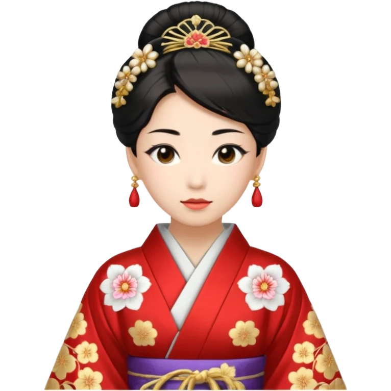 Japanese Princess with kimono in ceremonial robe emoji