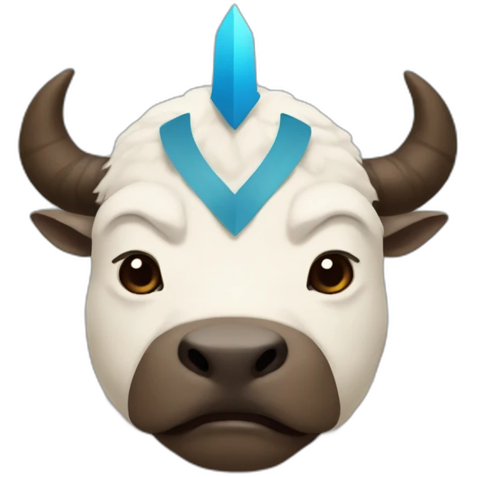 appa from the last Airbender with blue arrow on forehead emoji