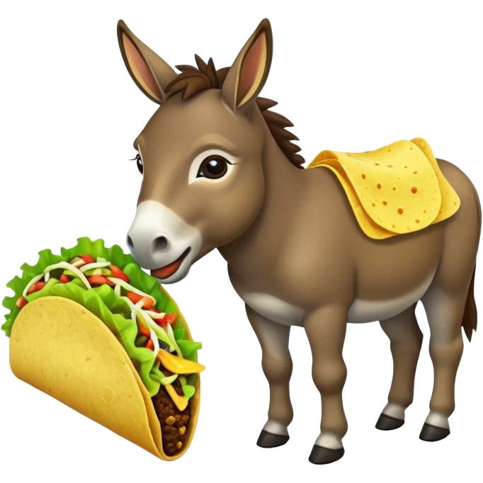 Donkey eating a taco emoji