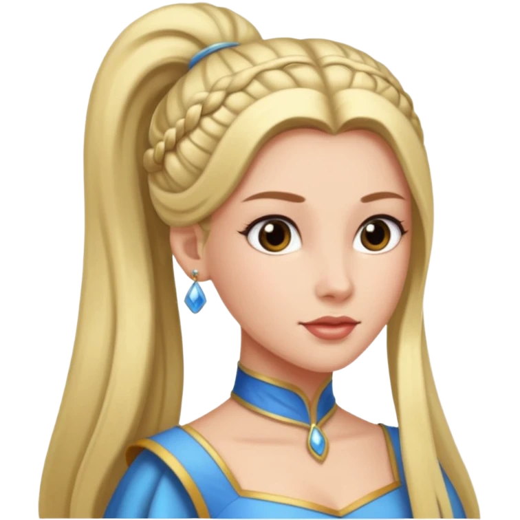princess hildegard from  sofia the first with long hair with high ponytail emoji