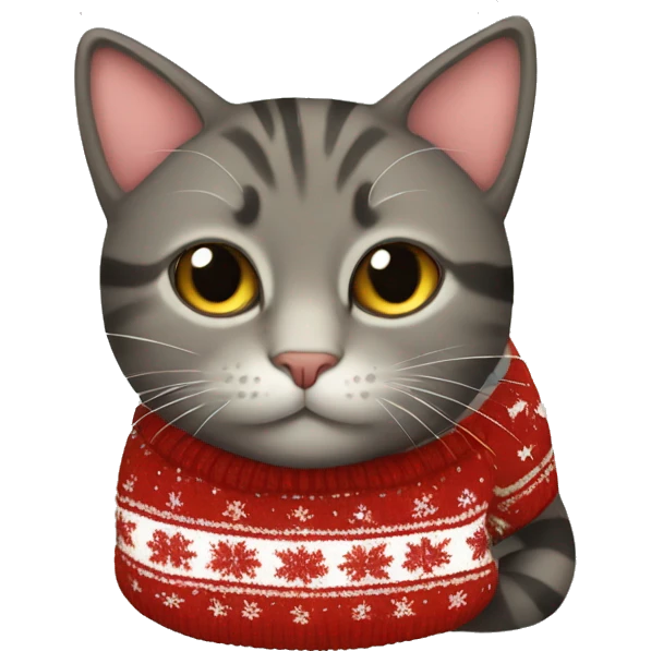 Cat with Christmas sweater  emoji