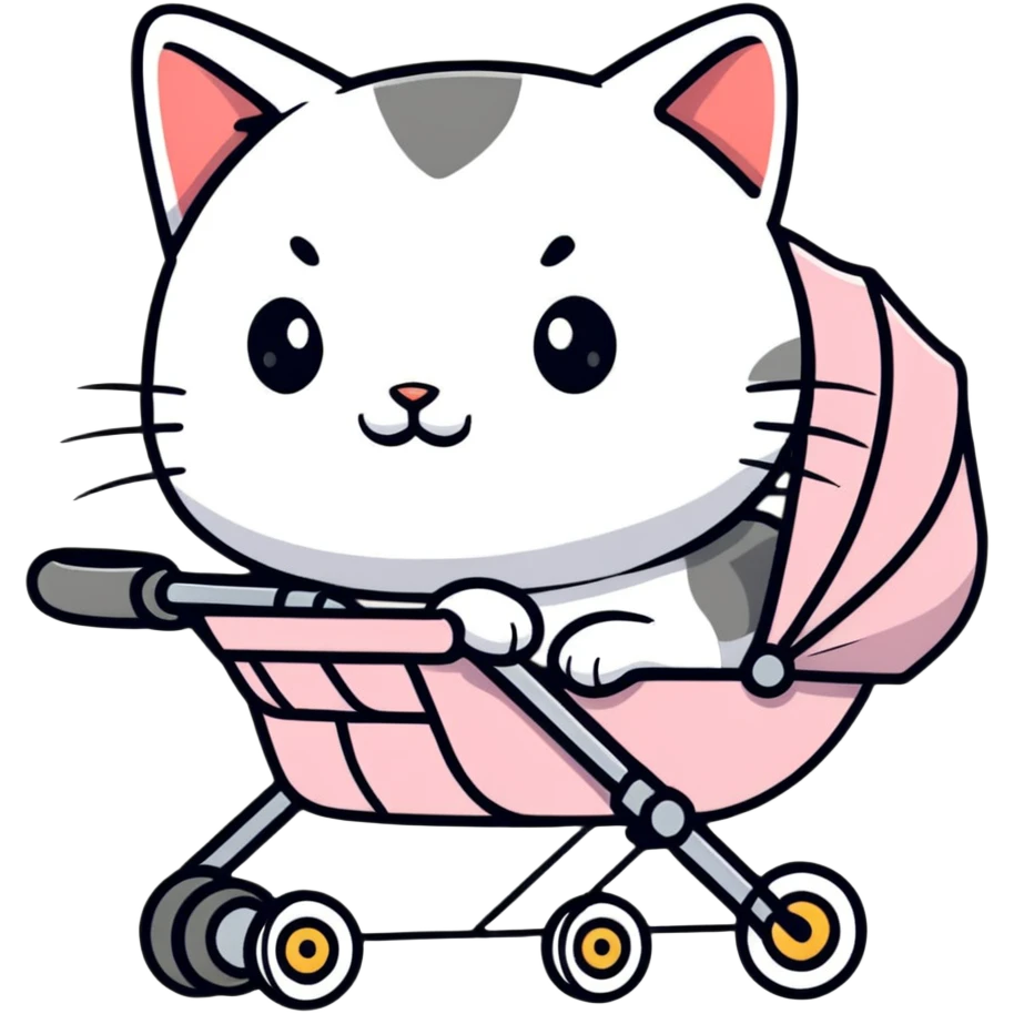 Cat in a stroller emoji