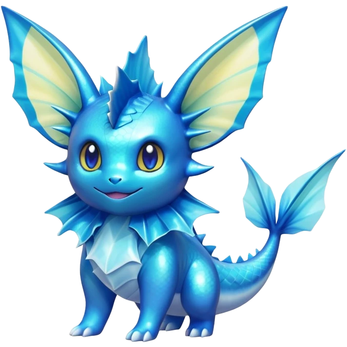 Shiny colorful Vaporeon-Amaura-Pokémon-hybrid-creature emoji