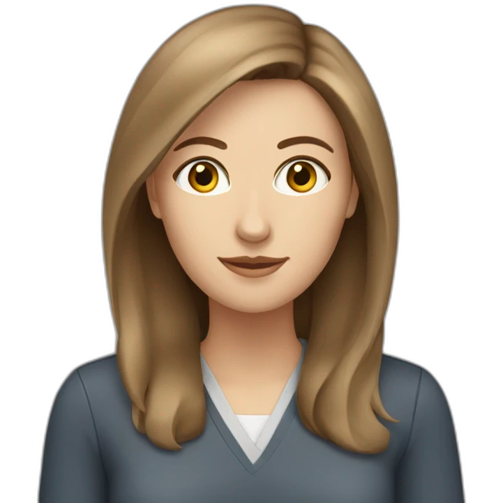  Caucasian woman with brown hair  at work emoji