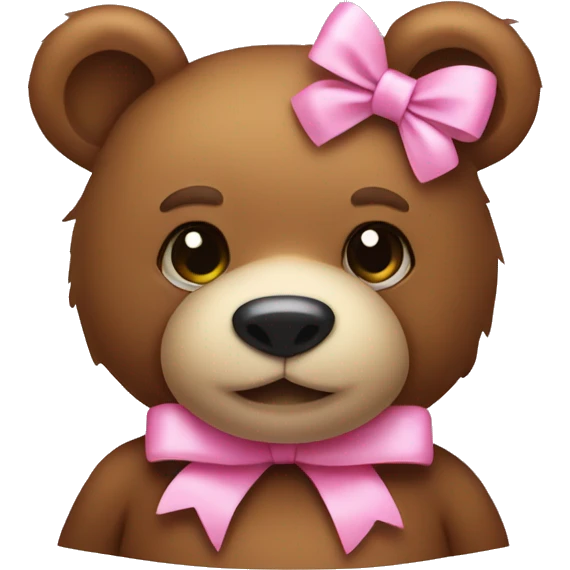 stuffed bear wearing a pink bow emoji