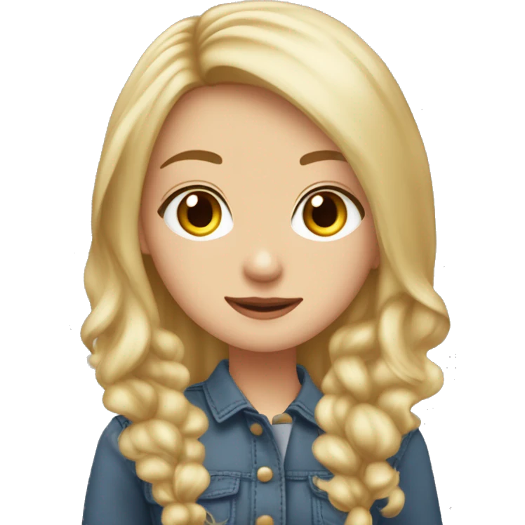 Girl with Hazel eyes and blonde hair with red highlights, ￼ ￼￼￼￼ emoji