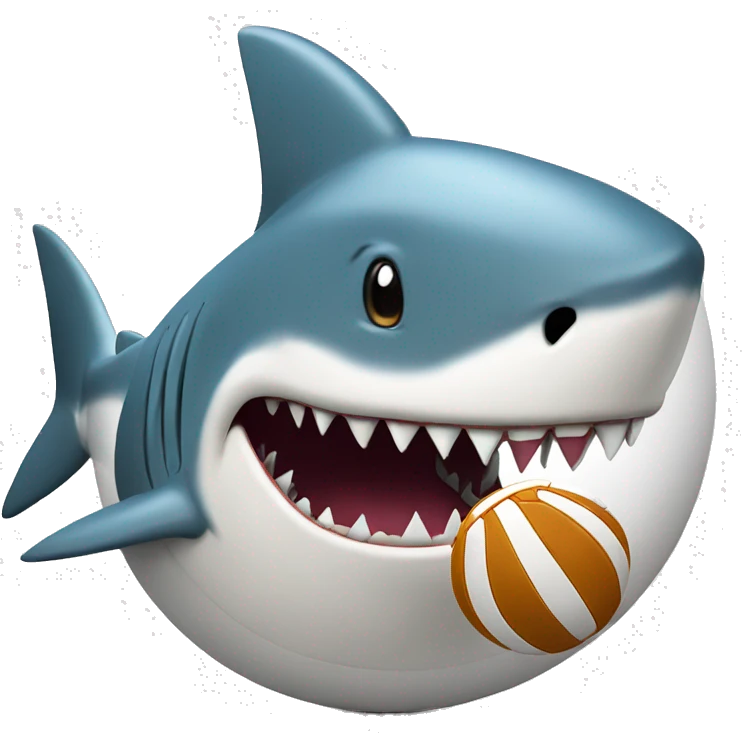 shark biting into a volleyball  emoji