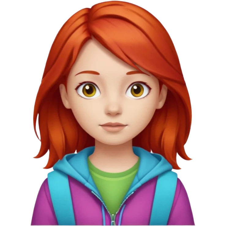 red hair young girl clothing emoji