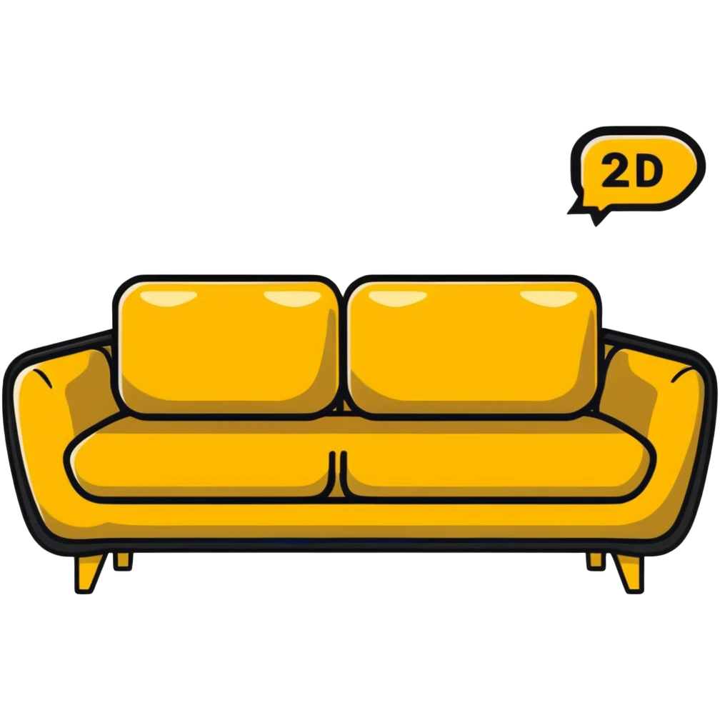 modern sofa with price tag emoji