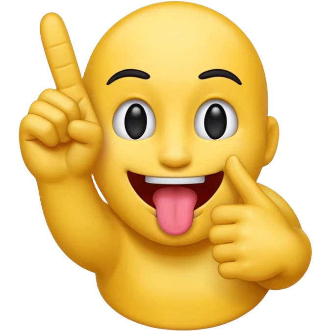 emoji with tongue sticking out and one hand touching middle finger and thumb emoji