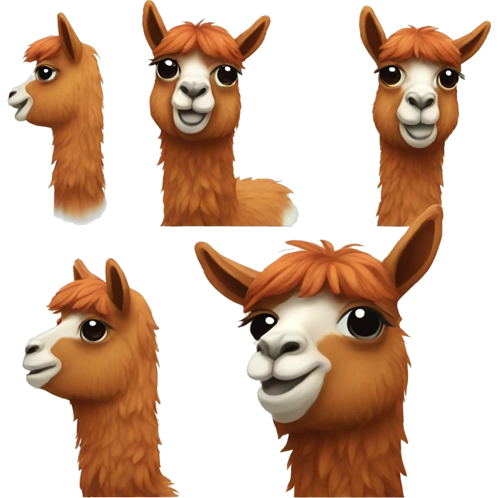 llama red haired emoji