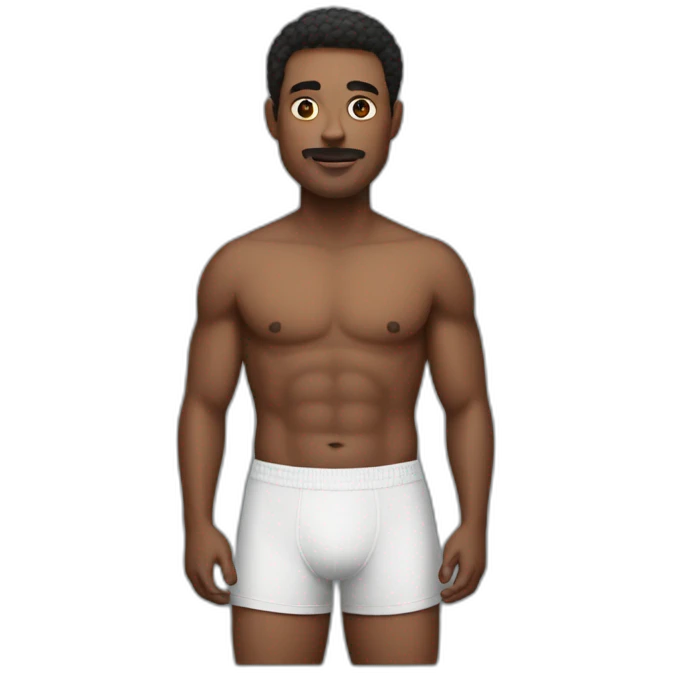 a man with a shape of a round in his boxers emoji
