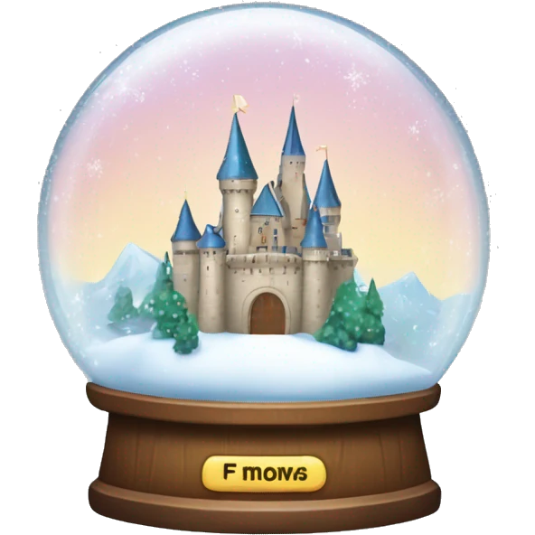 Sparkling snow globe with a castle emoji