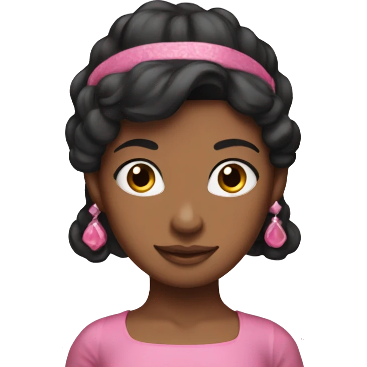 Black haired pink Pilates princess  emoji