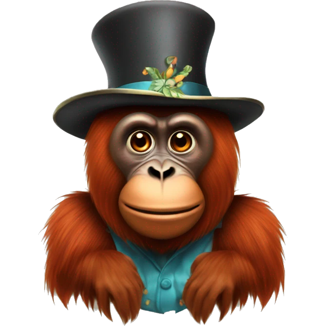 A orangutan with a magicians hat  emoji